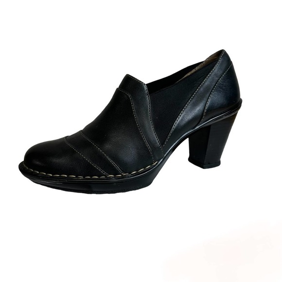 Euro Soft By SOFFT TAMI Women's Black Leather Slip On Heels‎ Size 6.5M - Picture 1 of 13